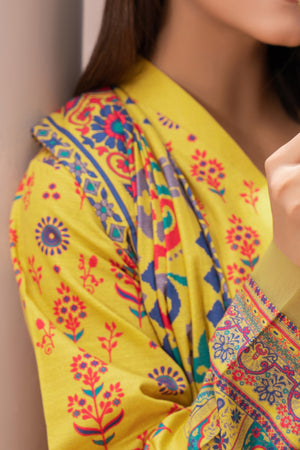 3 Piece Unstitched Yellow Printed Khaddar - (Vol-111/11)D8 - SAFANOOOR