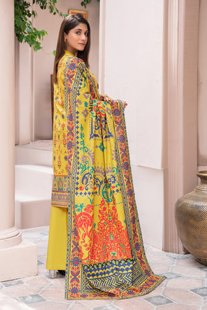 3 Piece Unstitched Yellow Printed Khaddar - (Vol-111/11)D8 - SAFANOOOR