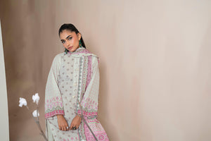 3 Piece White Khaddar Unstitched - SafaNoor