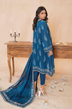 3 Piece Classic Blue Khaddar Unstitched - (Vol-79/11)3P-W-24-D-5 - SAFANOOR