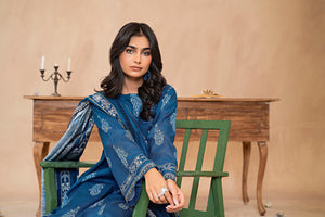 3 Piece Classic Blue Khaddar Unstitched - (Vol-79/11)3P-W-24-D-5 - SAFANOOR