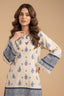 Cream 2 Piece Unstitched Dyed Embroidered Lawn