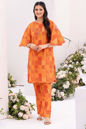 Jugnoo 1pcs unstitched collection digital grid lawn embroidered shirt summer 2024 by safanoor