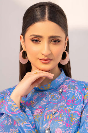 Jugnoo 1pcs unstitched collection digital grid lawn embroidered shirt summer 2024 by safanoor