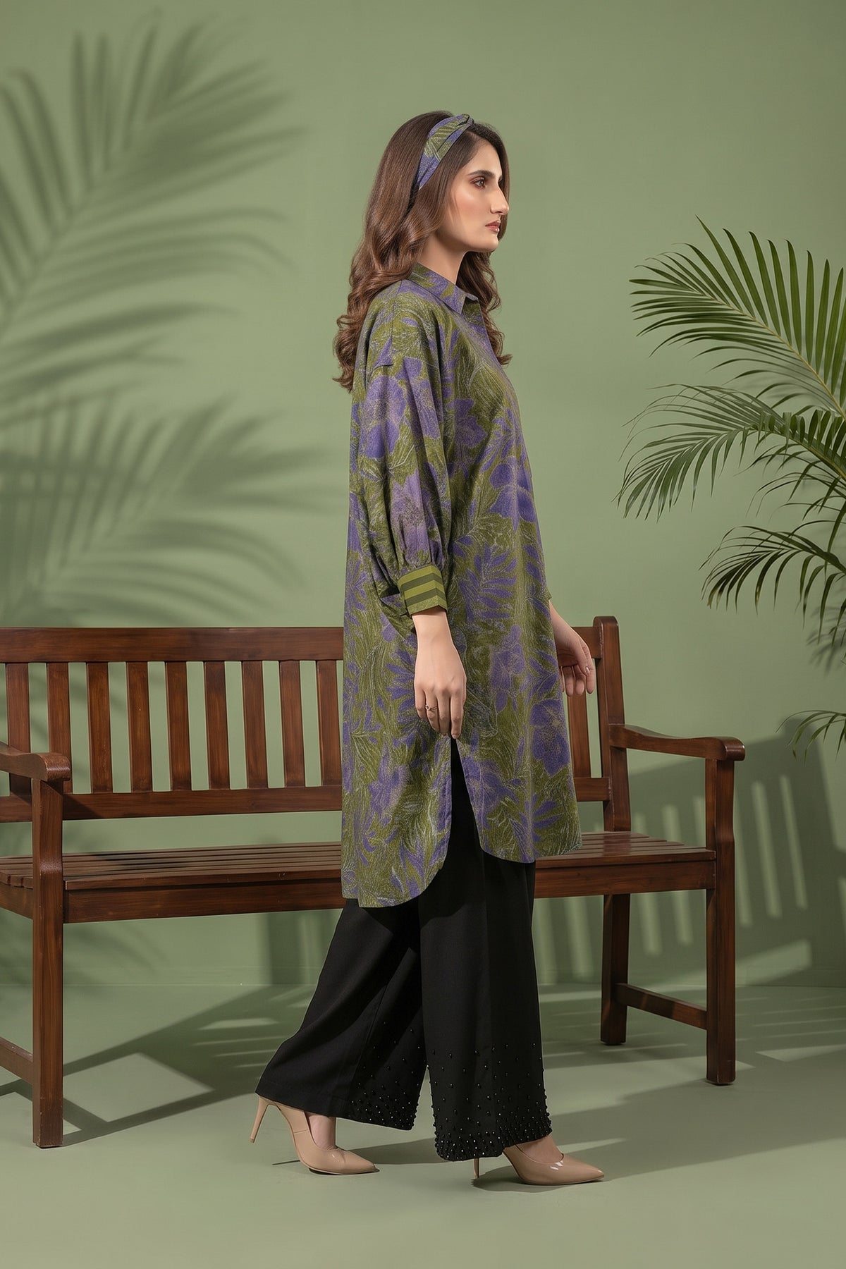 1 Piece Unstitched Doriya Khaddar Moss Green