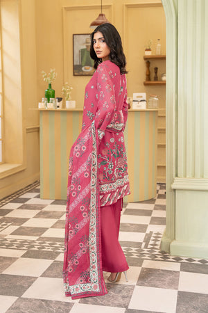 Candy Pink 3 Piece Unstitched Premium Printed Lawn