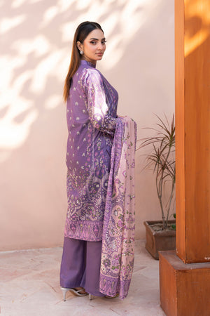 Dark Lavender 3 Piece Unstitched Premium Printed Lawn Suit By Safa Noor Summer 2026 Collection