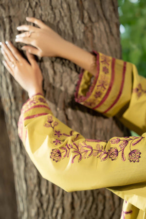 Goldenrod 2 Piece Unstitched Dyed Embroidered Lawn