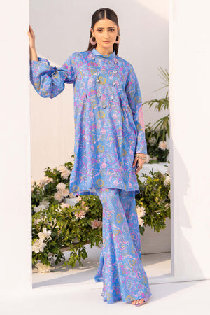 Jugnoo 1pcs unstitched collection digital grid lawn embroidered shirt summer 2024 by safanoor