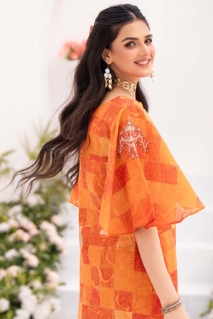 Jugnoo 1pcs unstitched collection digital grid lawn embroidered shirt summer 2024 by safanoor