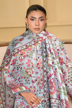 Light Gray 3 Piece Unstitched Premium Printed Lawn