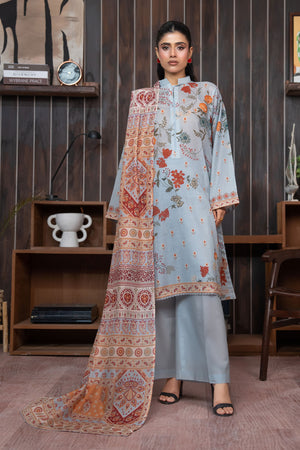 Pastel Blue 3 Piece Unstitched Premium Printed Lawn Suit By Safa Noor Nigaah Collection Summer 2026