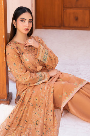 Persian Orange 3 Piece Unstitched Premium Printed Lawn Suit By Safa Noor Summer 2026 Collection