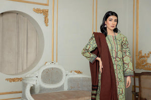Unstitched Light Green Jacquard Lawn 3 Piece - SafaNoor