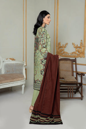 Unstitched Light Green Jacquard Lawn 3 Piece - SafaNoor