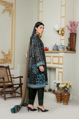 Unstitched Black Jacquard Lawn 3 Piece - SafaNoor