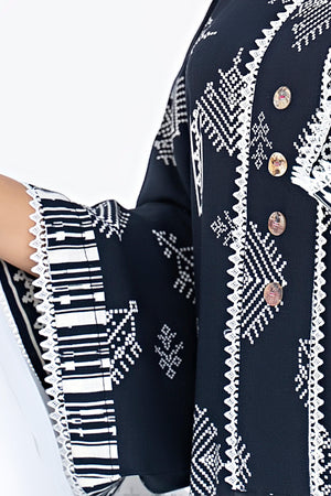 Unstitched Charcoal Black Doriya Linen 2 Piece - SafaNoor