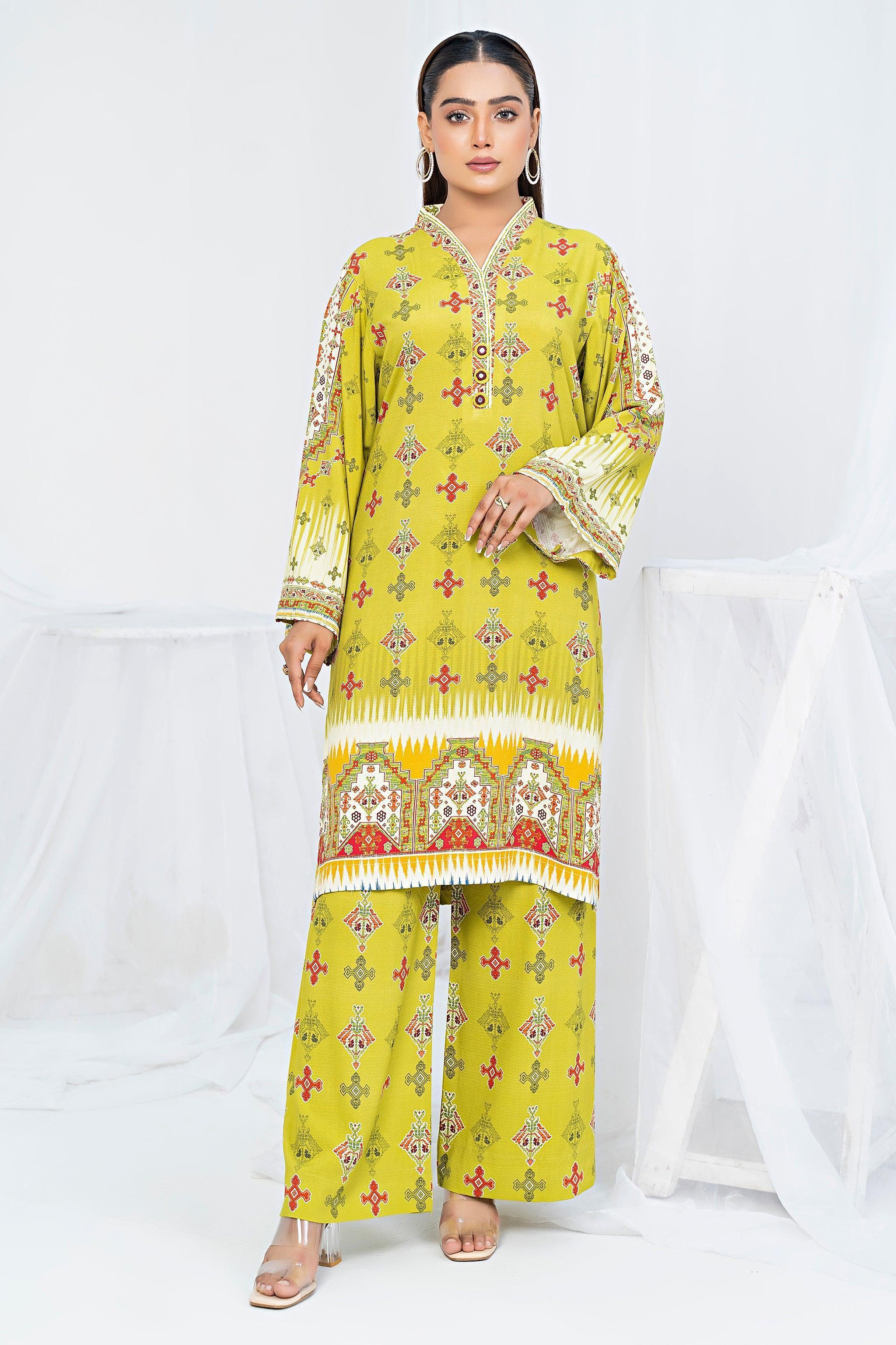 Unstitched Lemon Doriya Linen 2 Piece - SafaNoor
