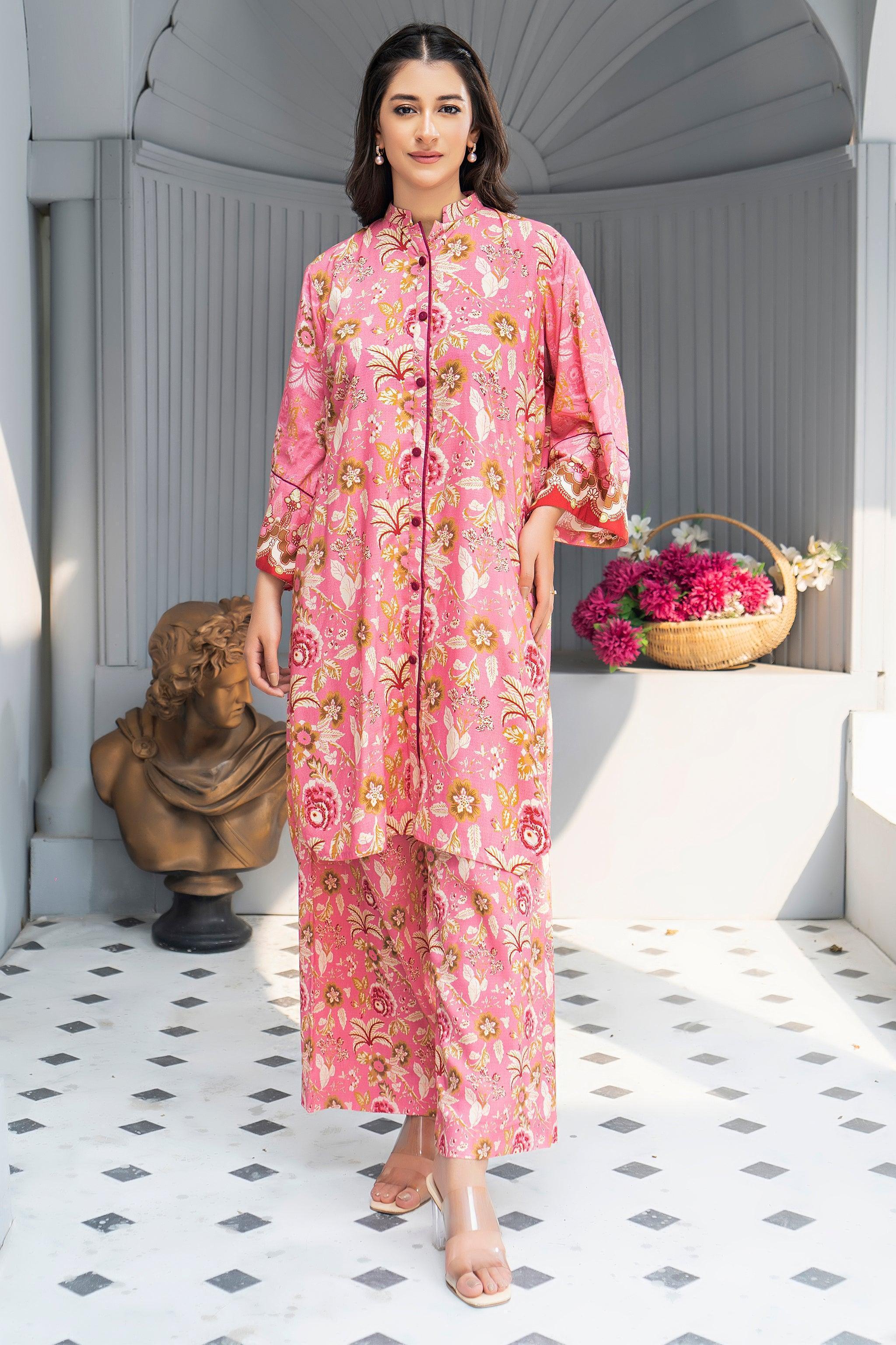 Unstitched Peach Linen 2 Piece - SafaNoor