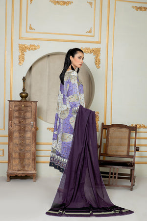 Unstitched Purple Jacquard Lawn 3 Piece - SafaNoor