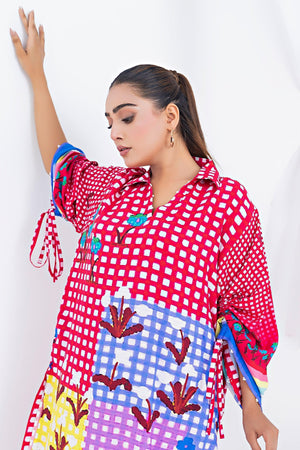 Unstitched Shocking Pink Doriya Linen 2 Piece - SafaNoor