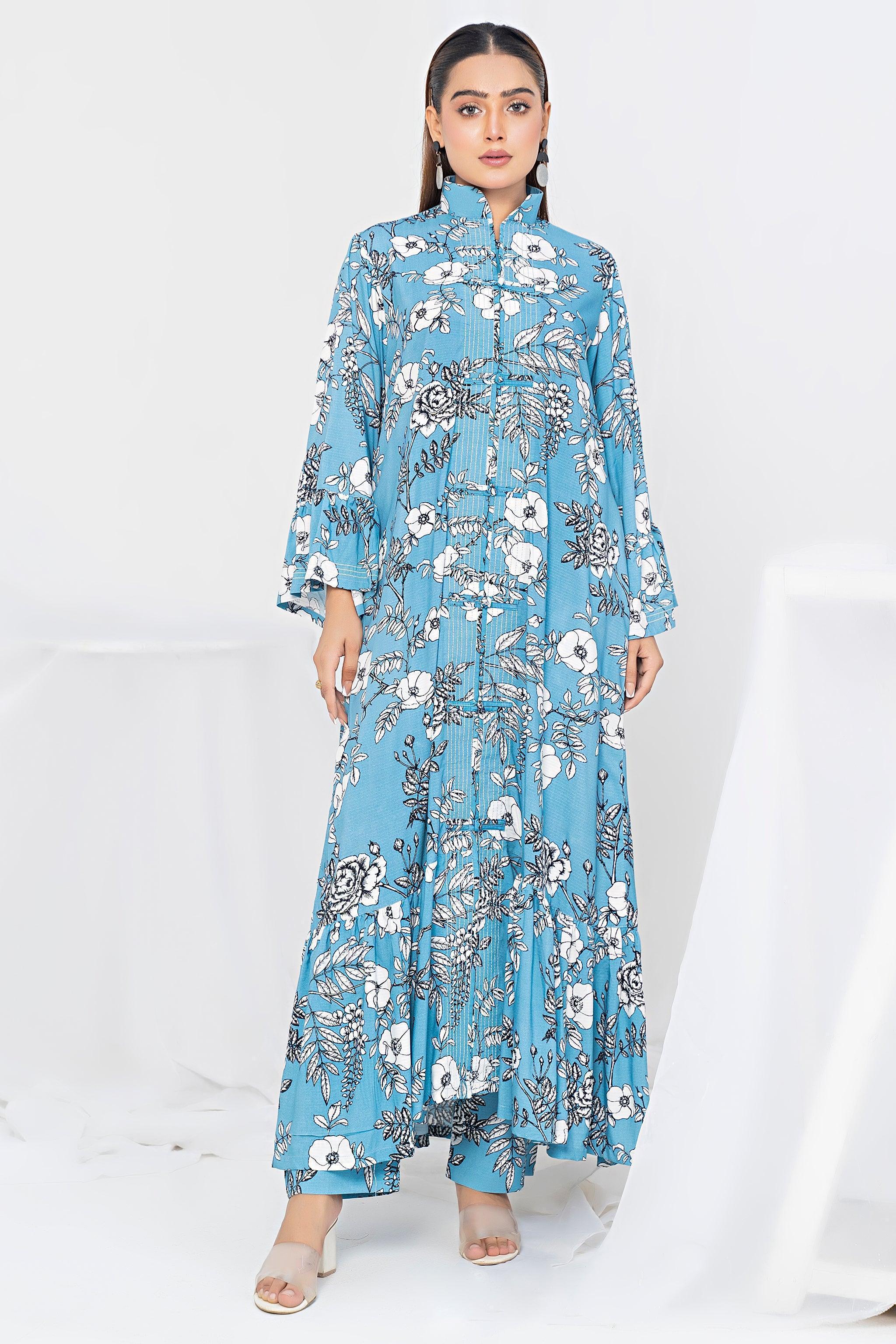 Unstitched Sky Blue Doriya Linen 2 Piece - SafaNoor