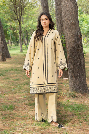 Wheat 2 Piece Unstitched Dyed Embroidered Lawn