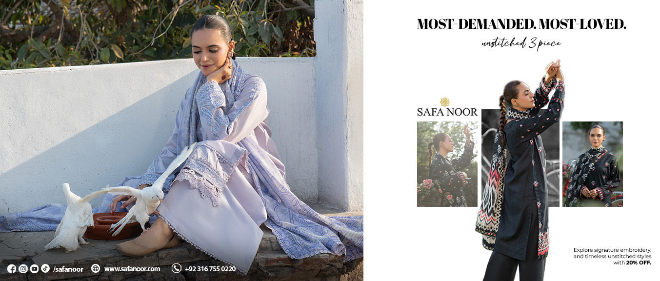 get 20% sale on safa noor most demanded suits