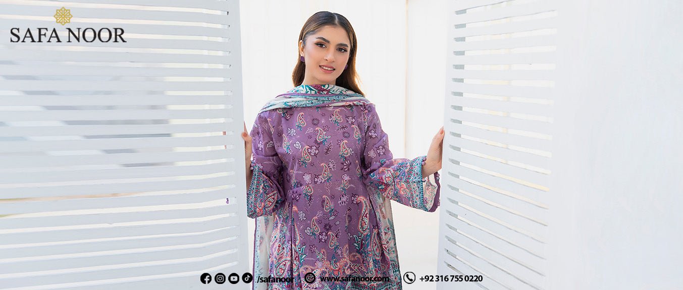 Latest Safa Noor Lawn Collection – Best Unstitched Designs for Summer