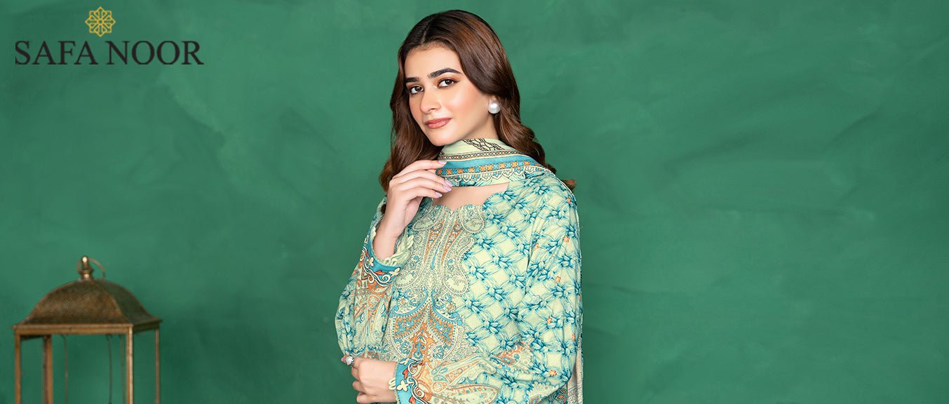 Premium Unstitched Lawn Suits for Festive Wear by Safa Noor