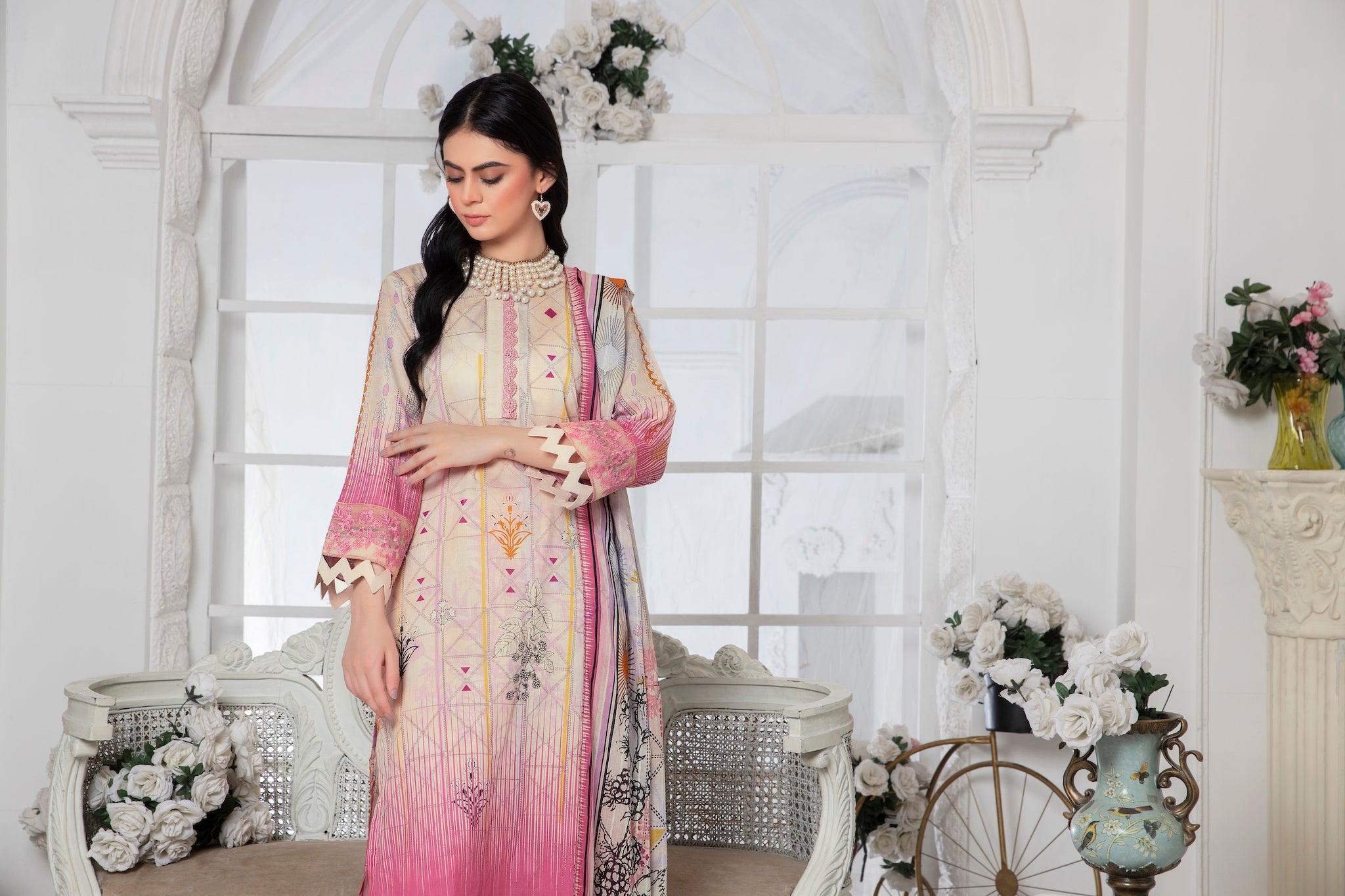PARAS Collection 3 Piece Embroidered Lawn Summer 2024 - SafaNoor