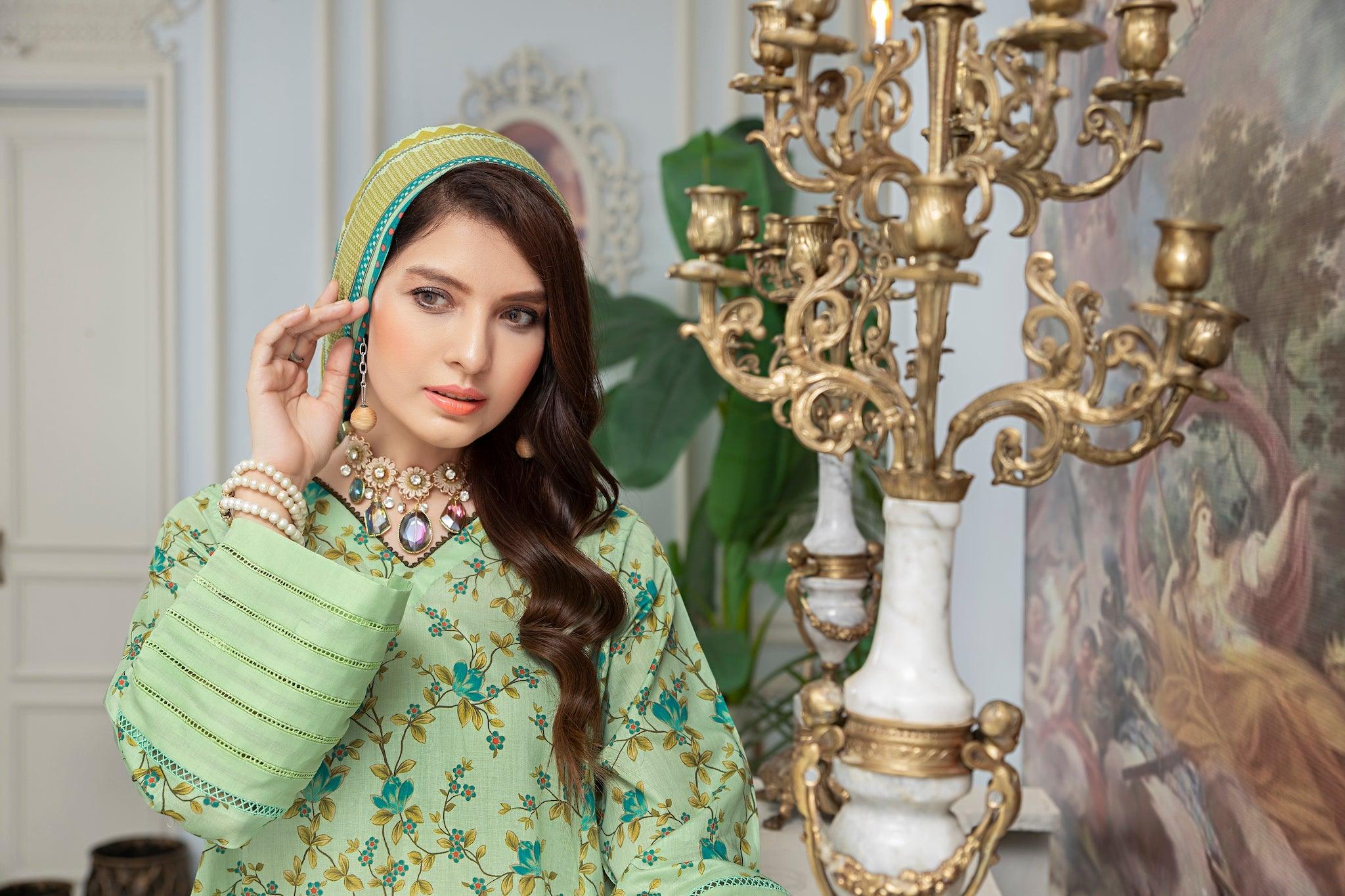 JAHAN ARA 3 Piece Unstitched Printed Lawn Collection 2024 - SafaNoor