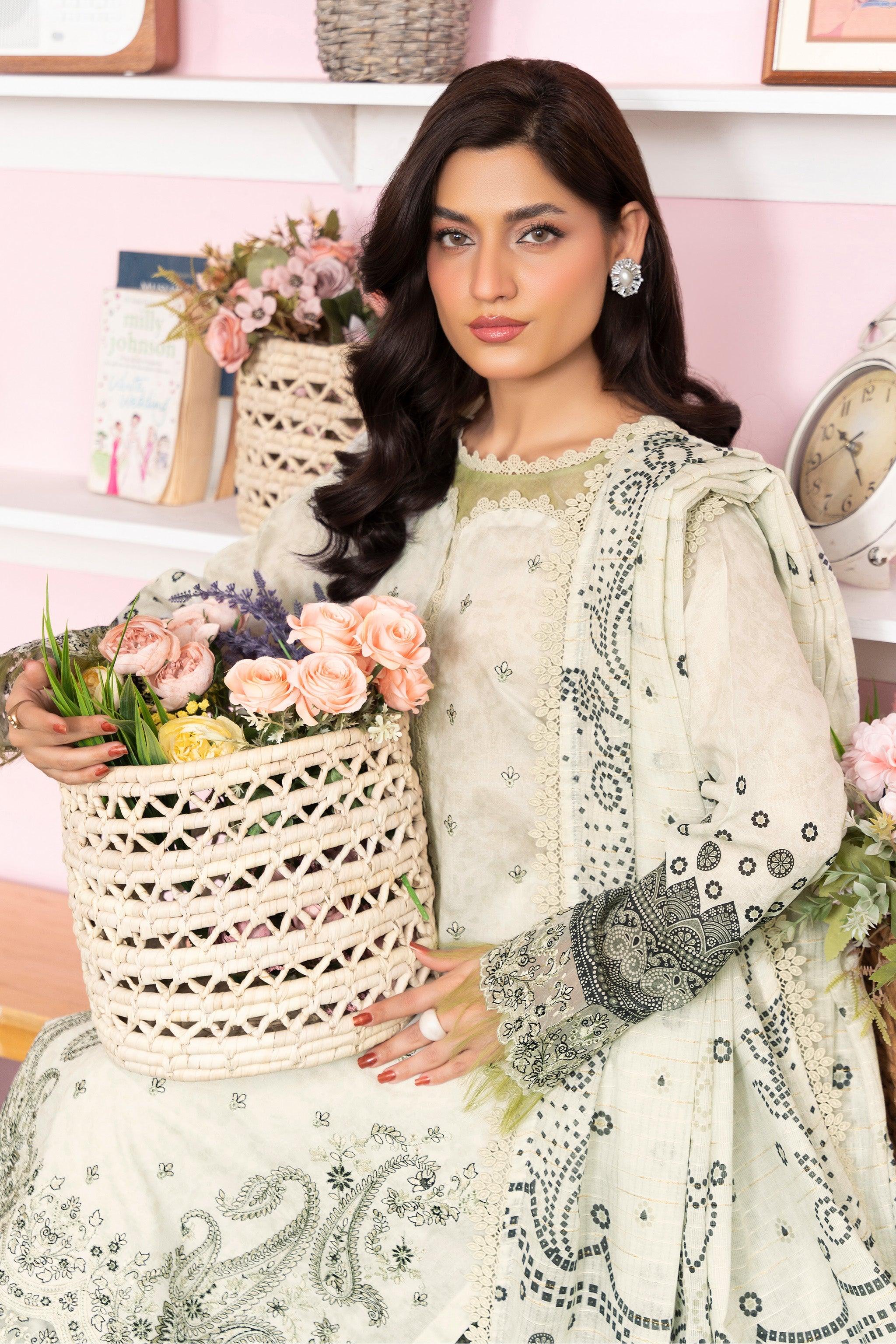 MYSA Collection 3 Piece Unstitched Printed Lawn - SAFANOOR