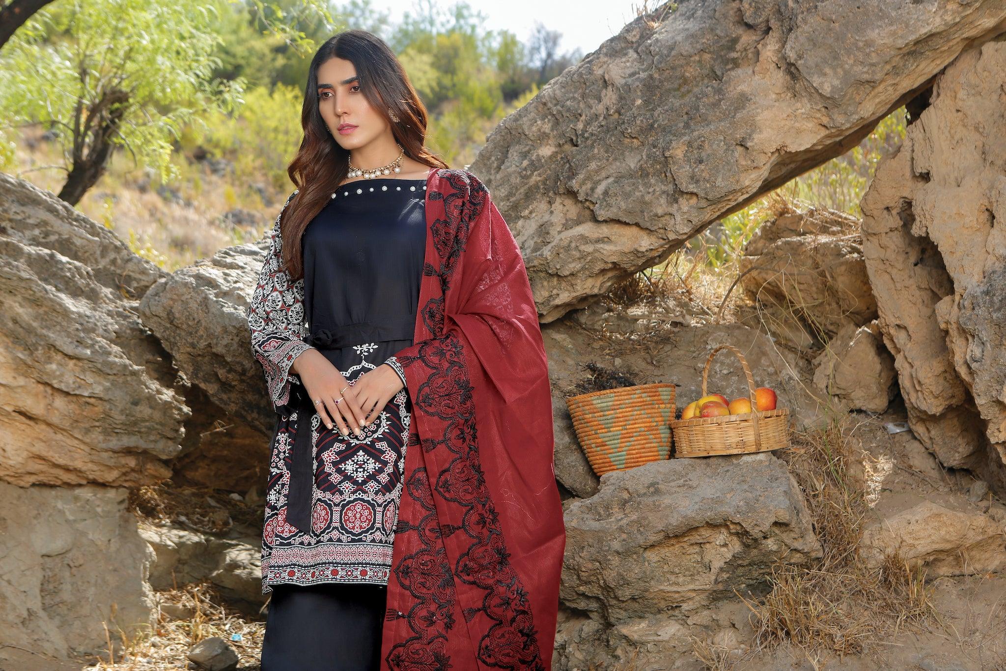 RAHAT COLLECTION / 3PCS / EMBROIDERED LAWN - SafaNoor
