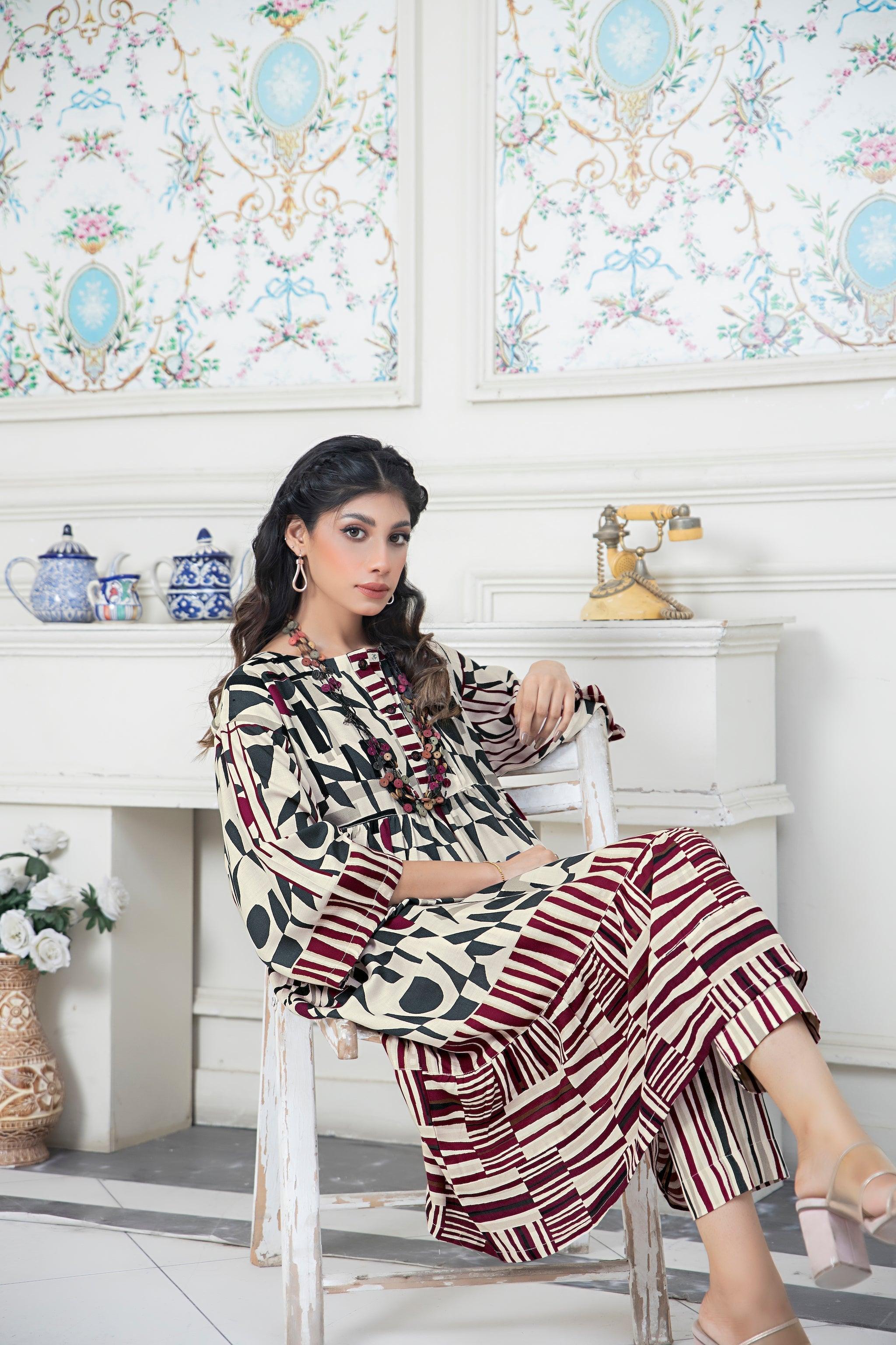 NUREH 2 Piece Slub Linen Winter Collection 2023 - SafaNoor