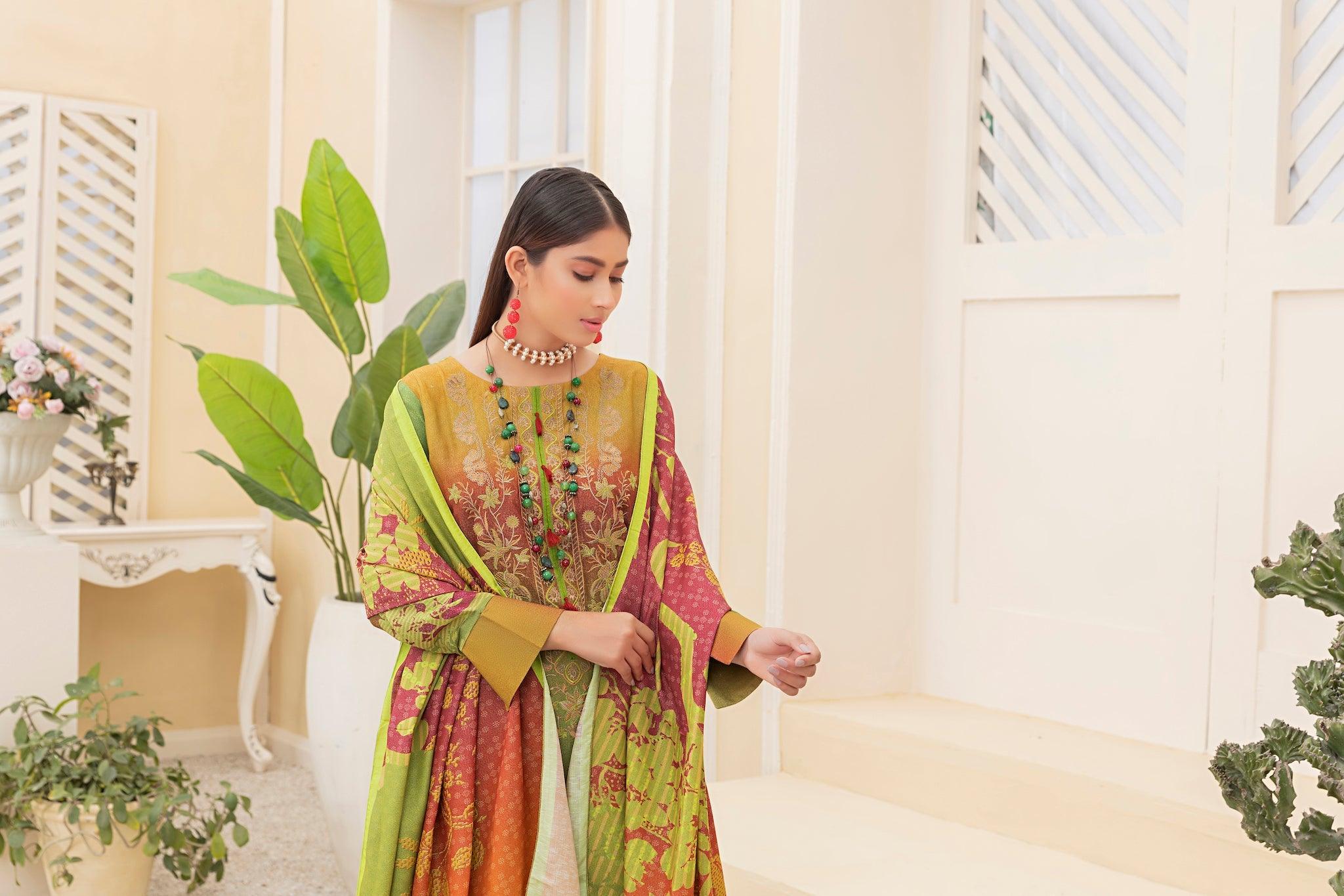 TAAL Collection Unstitched Embroidered Karandi 3 Piece 2023 - SafaNoor