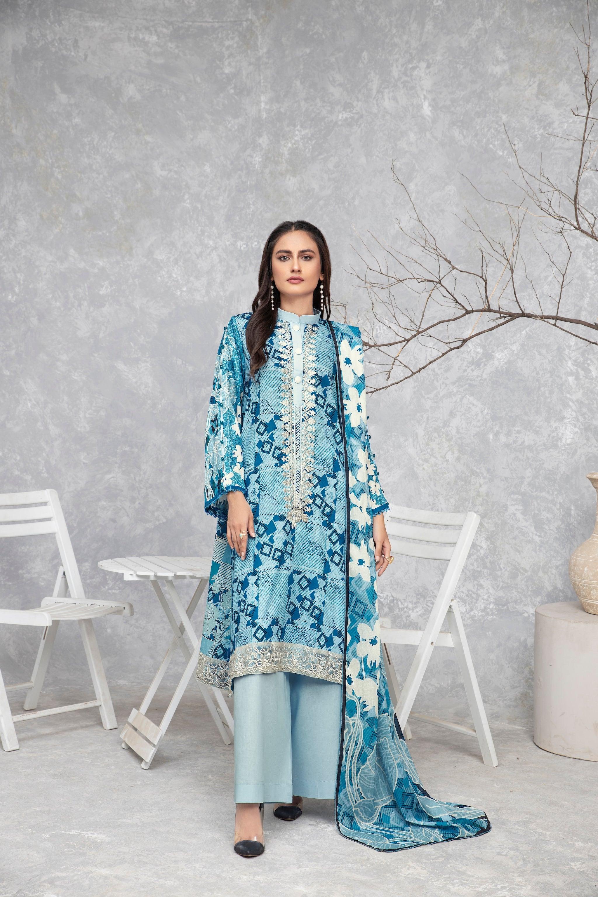 GEET Embroidered 3 Piece Unstitched Lawn Collection 2024 - SafaNoor