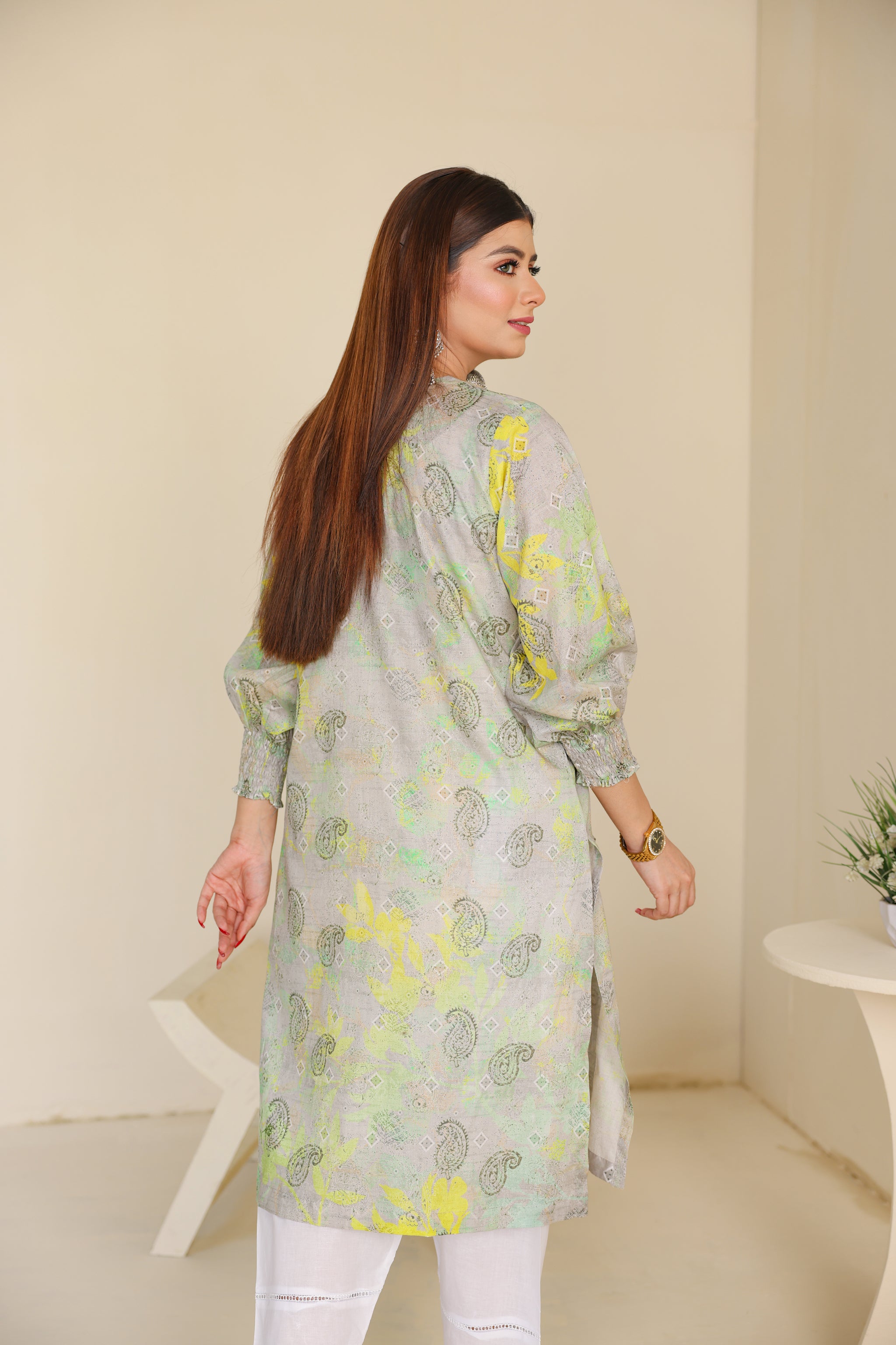 1 PIECE / DIGITAL PRINTED EMBROIDERED SHIRT ONLY- LAWN