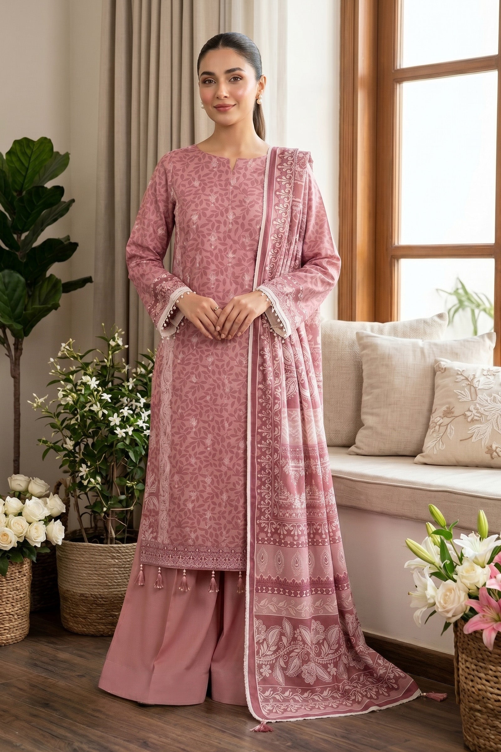 Copper Rose 3 Piece Unstitched Premium Printed Lawn Main image
