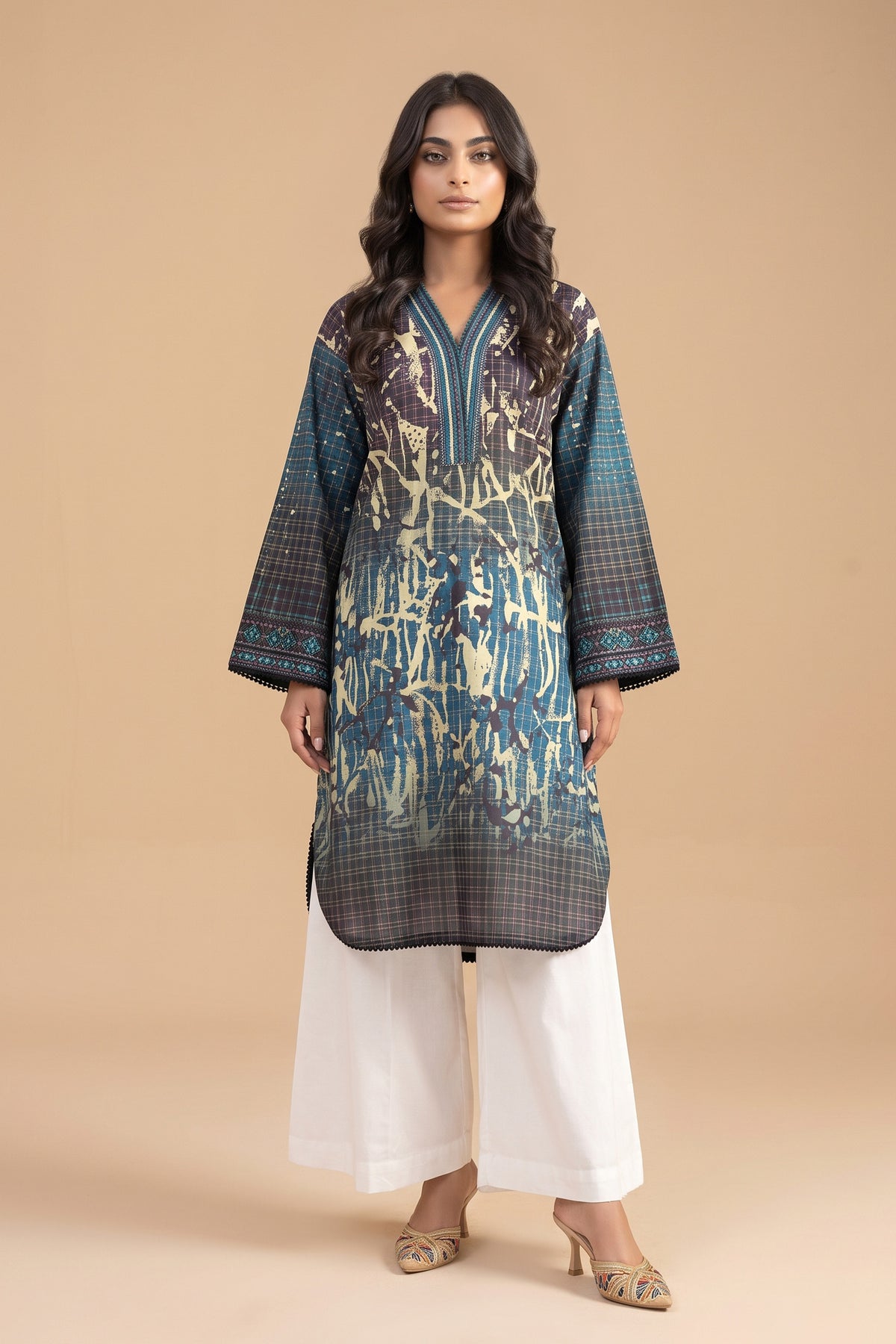 Grid Khaddar Unstitched 1 Piece Multi