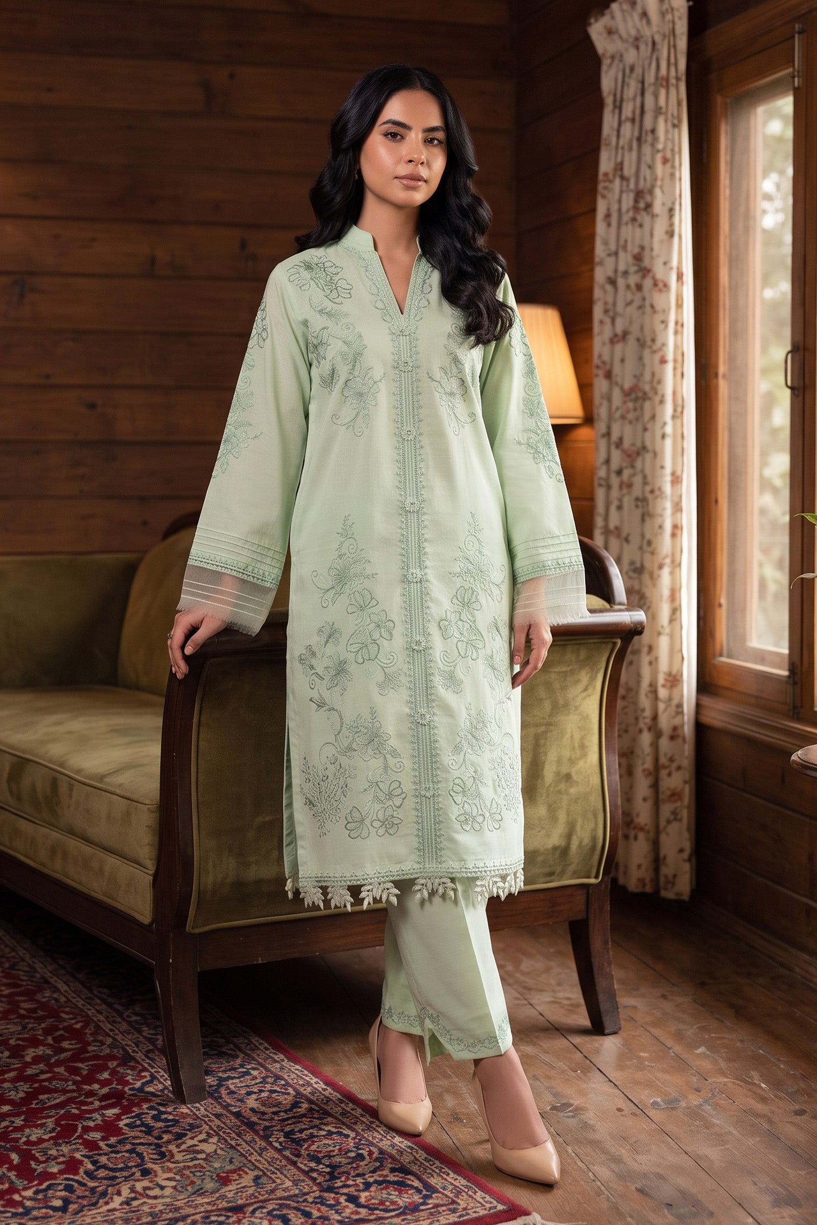 Clay Ash 2 Piece Unstitched Dyed Embroidered Lawn Main image