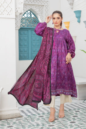 2 piece unstitched Light Plum Twill Marina Suit - safa noor marina collection