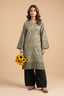 Grid Khaddar Unstitched 1 Piece Olive