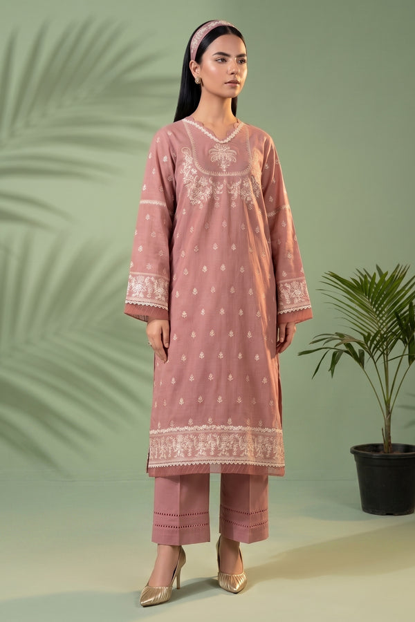 Tea Pink 2 Piece Unstitched Dyed Embroidered Lawn