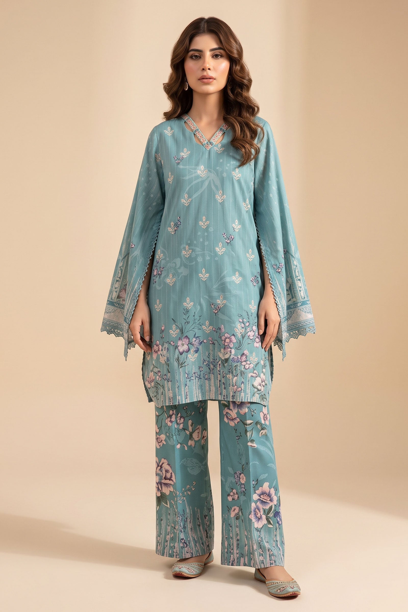 Moonstone Blue 2 Piece Unstitched Dyed Embroidered Lawn Secondary image