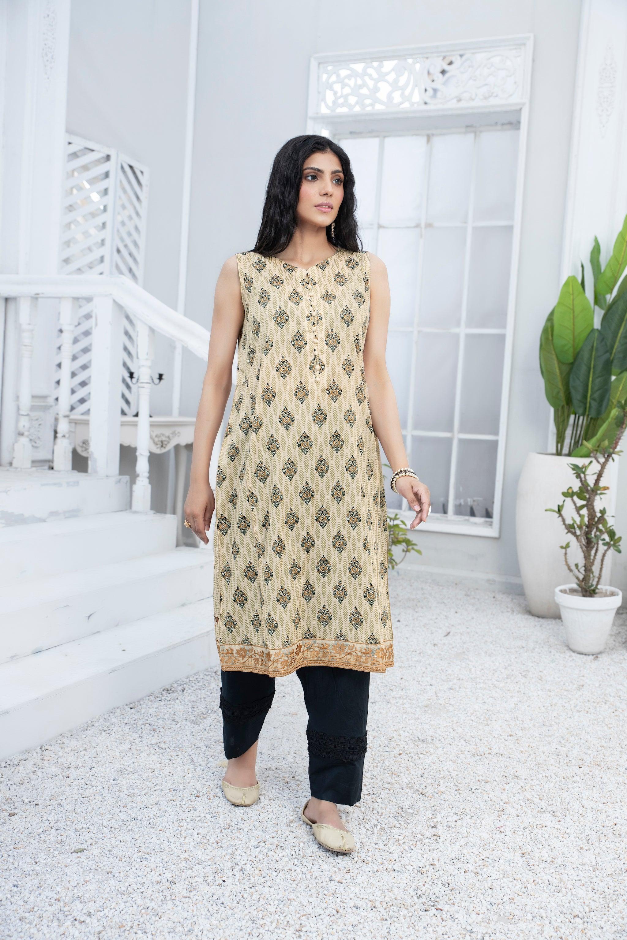 1 Piece Light Beige Embroidered Lawn Unstitched - (Vol-51/11)1P-S-23-D-15 - SAFANOOR