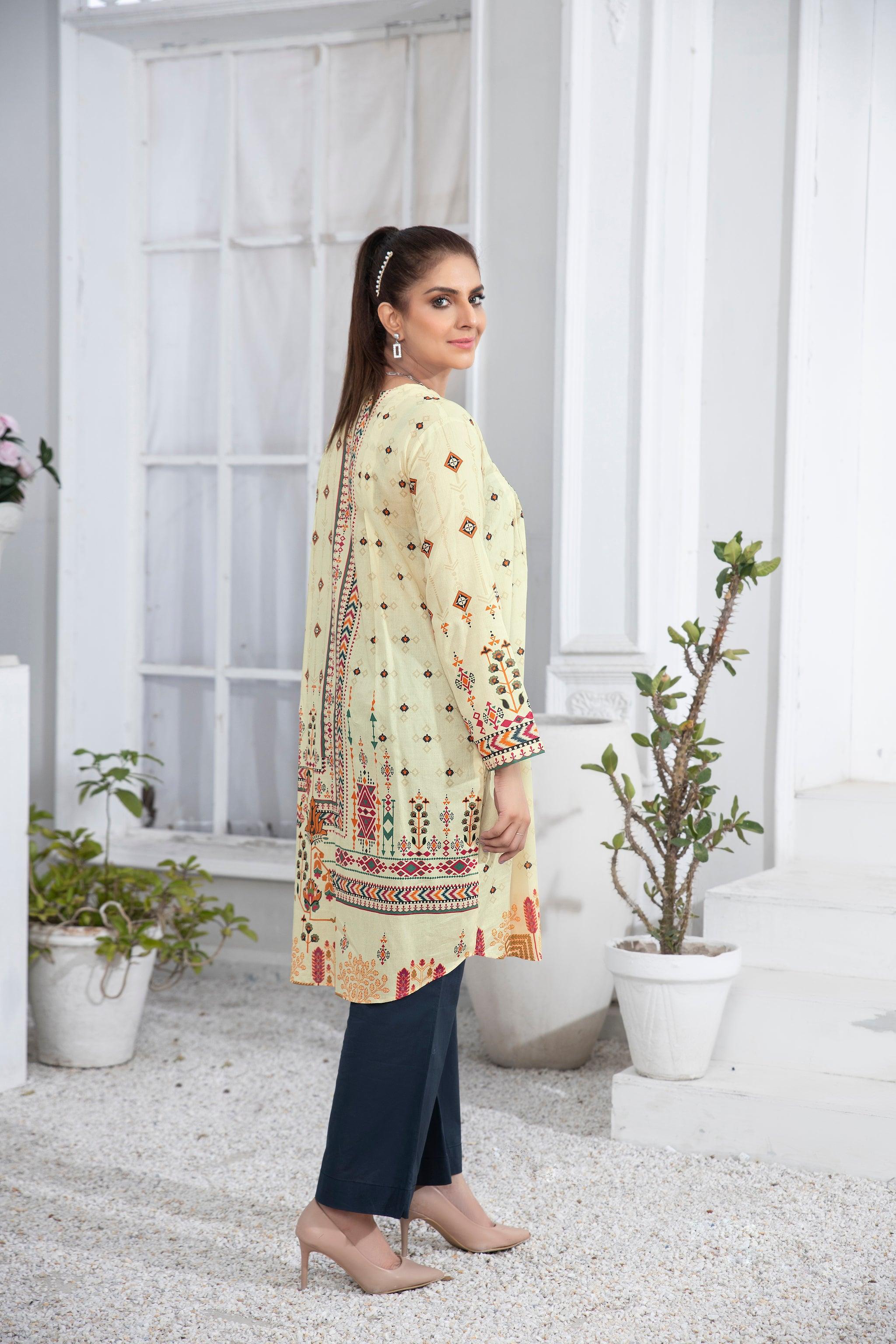 1 Piece Light Yellow Embroidered Lawn Unstitched - (Vol-51/11)1P-S-23-D-10 - SAFANOOR