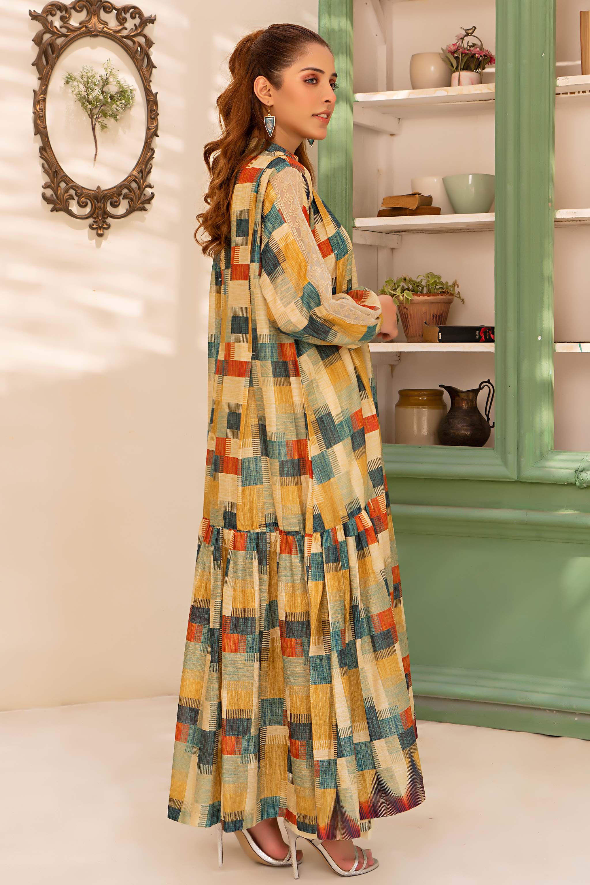 1 Piece Multi Beige Printed Lawn - (Vol-57/16)1P-S-24-D-6 - SAFANOOR