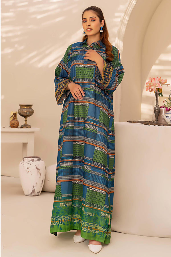 1 Piece Multi Green Printed Lawn - SafaNoor