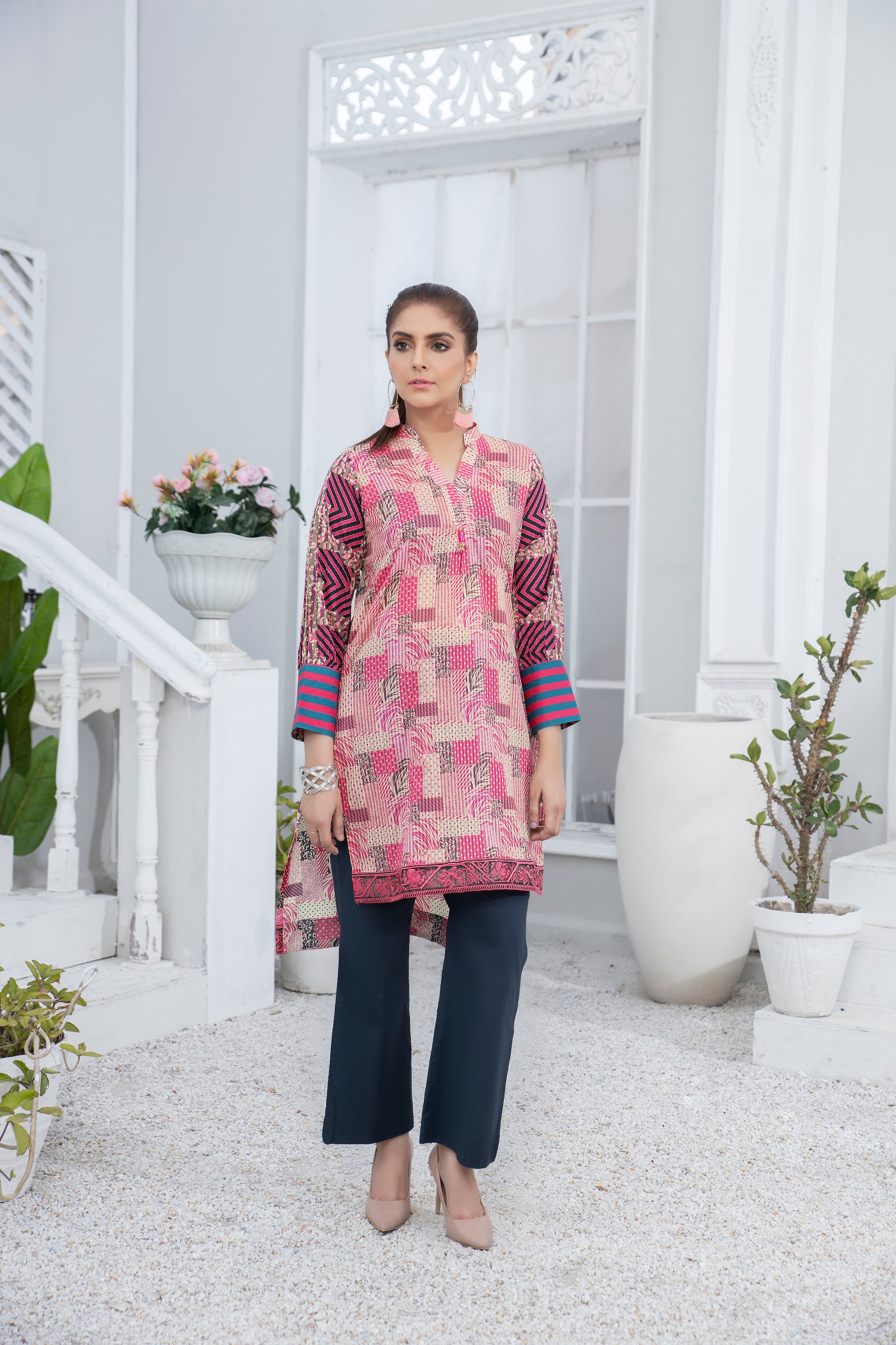 1 Piece Pink Embroidered Lawn Unstitched - (Vol-51/11)1P-S-23-D-7 - SAFANOOR